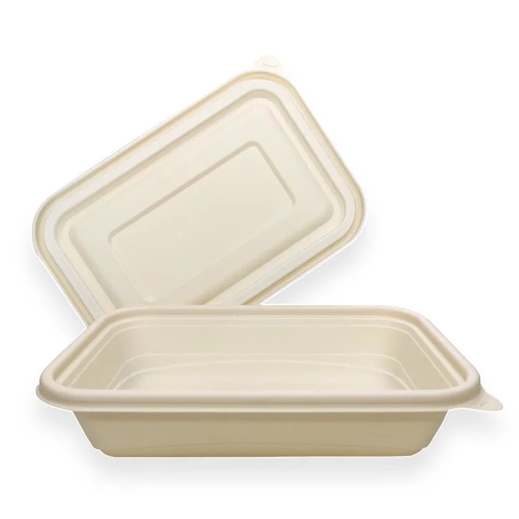 Friendly Disposable Food Boxes with Lids Food Take-out Boxes Biodegradable Take-out Cooked Food Boxes Cornstarch Packaging Box