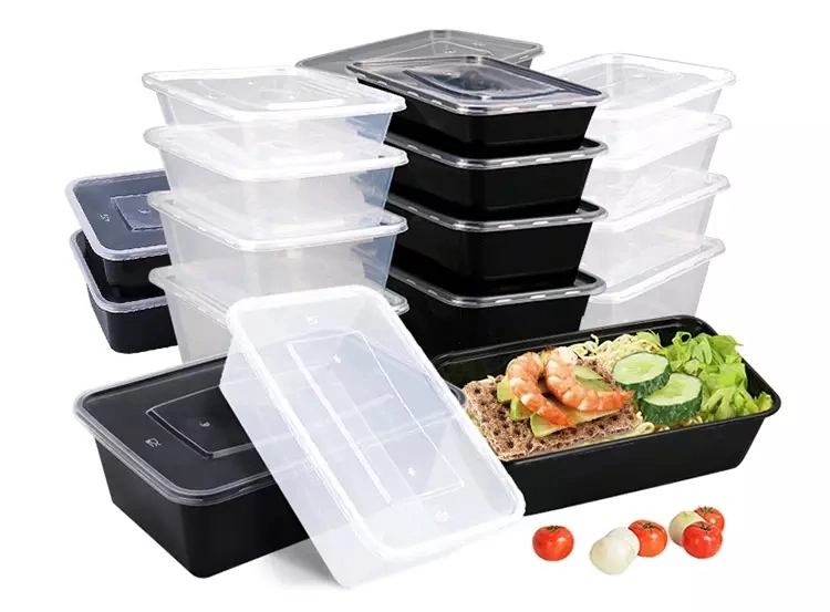 Microwave Safe Biodegradable Rectangle Takeaway Plastic Food Disposable Container Food Lunch Box with Lids