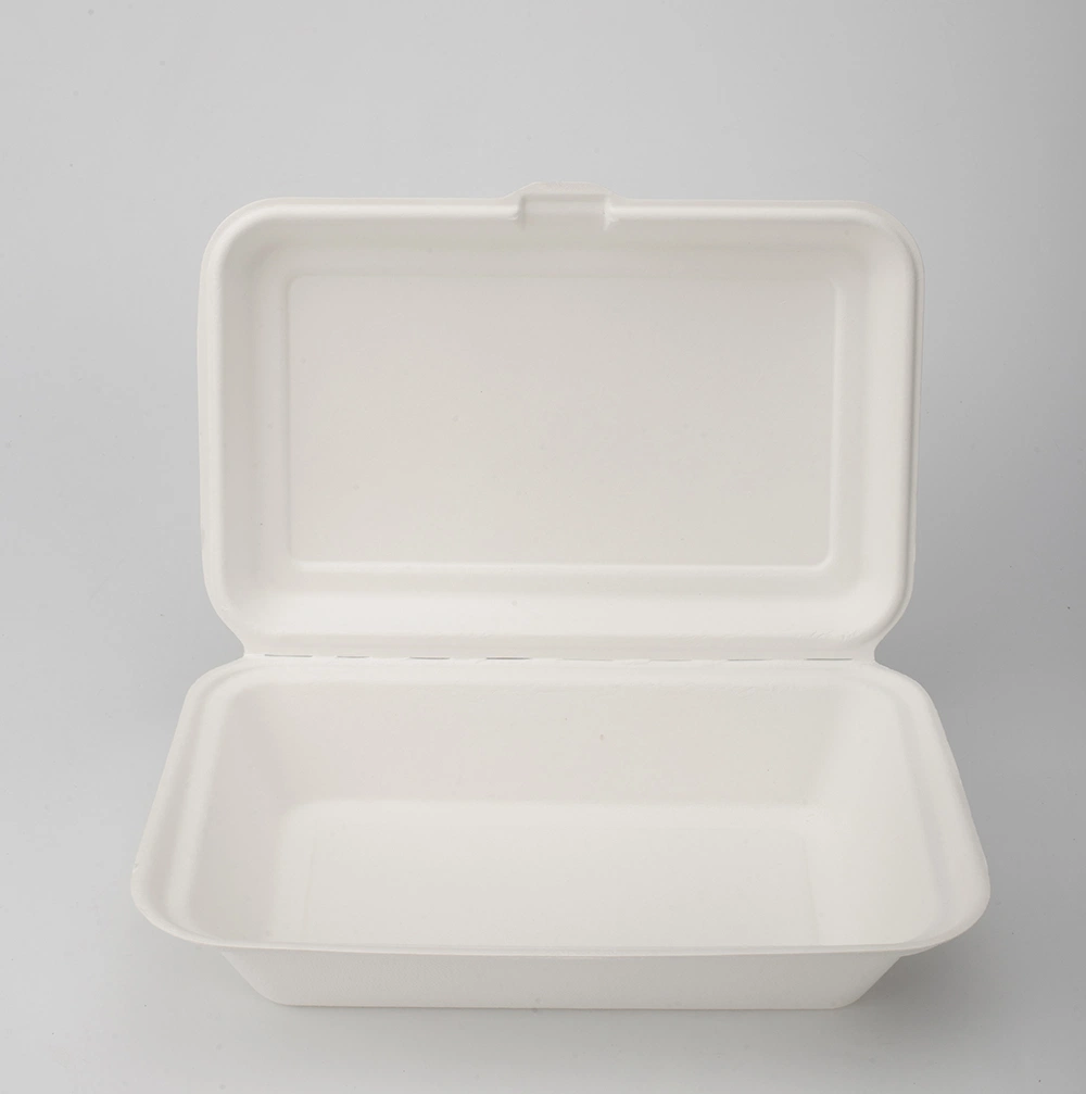 Disposable Biodegradable Compostable Sugarcane Bagasse Hamburger Box Pfas Free